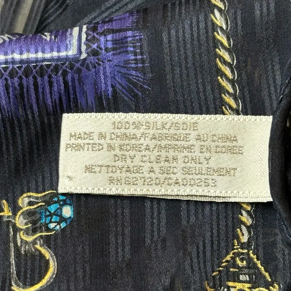 Jones New York Navy Silk Scarf with Women's Accessories 21